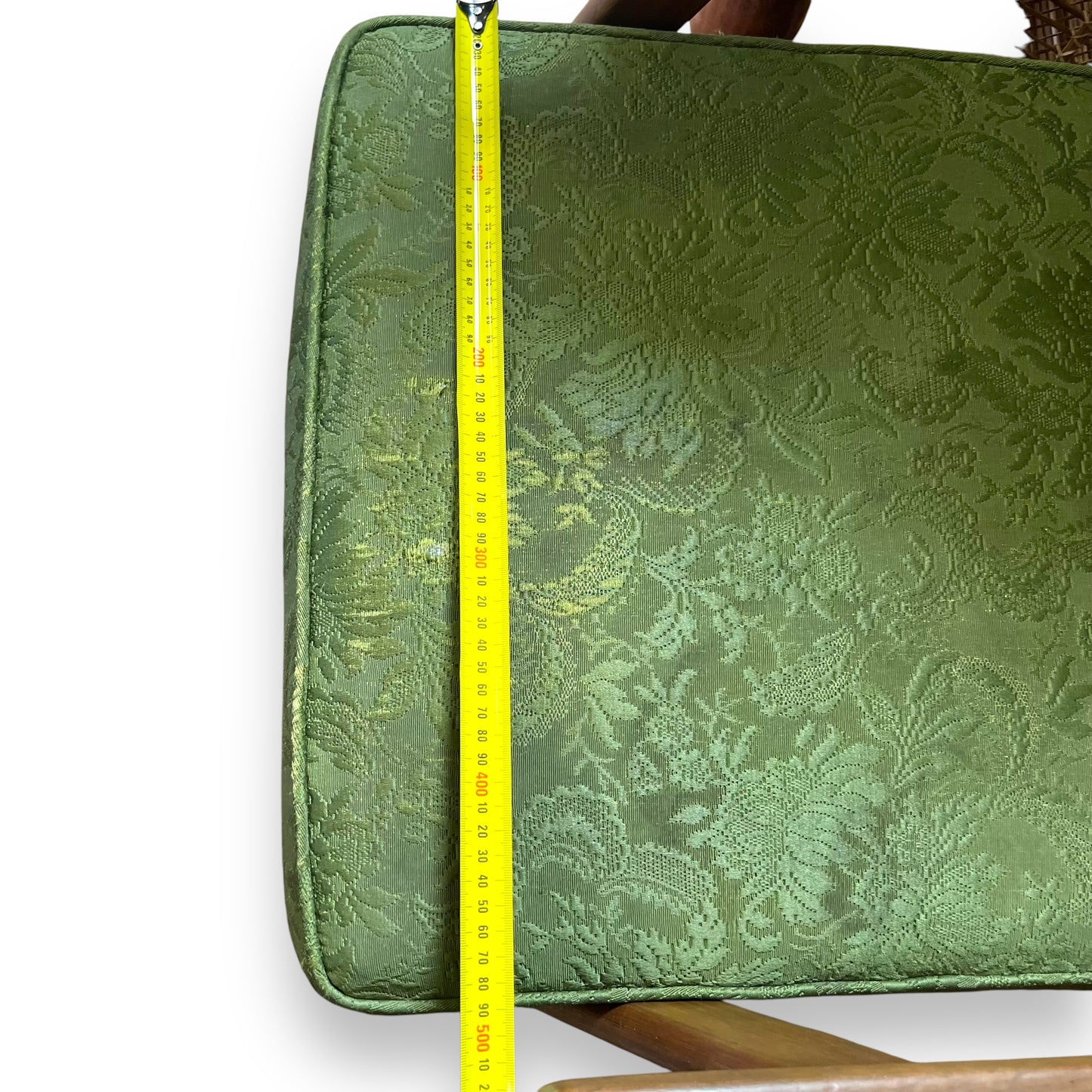 Green Vintage Armchair wooden frame