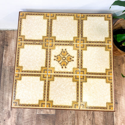 Square Tile Coffee table solid wood legs