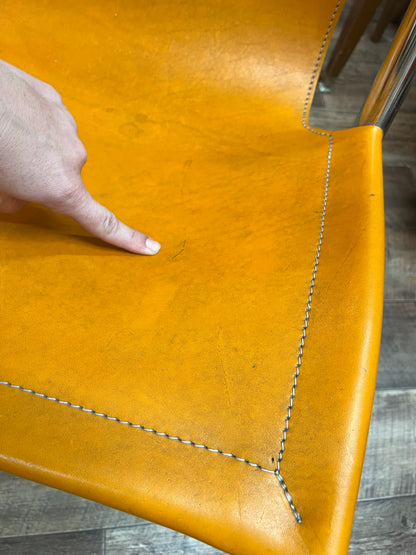 W.D. Wallace Orange Leather Cantilever Chair c.1969