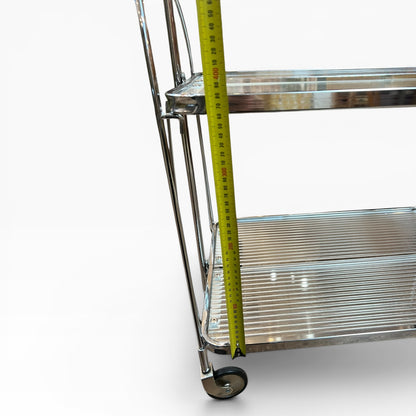 Chrome Folding Bar Cart / Trolley