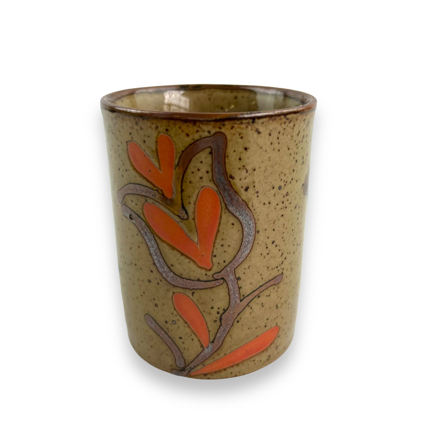 Brown Love heart flower mug