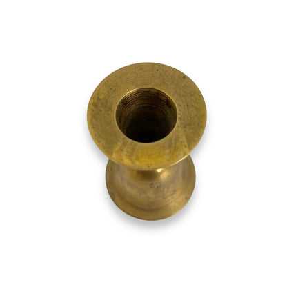 Vintage 1960s Etched Brass Dinner Bell and Candlestick Holder
