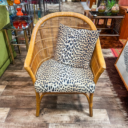 Cane Chair Leopard Cushions