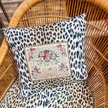 Cane Chair Leopard Cushions