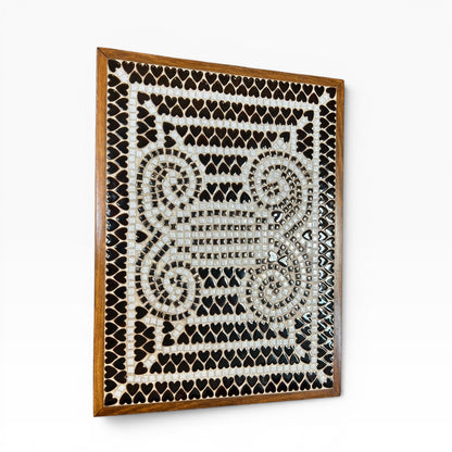 Mosaic Tile Coffee Table with Teak Frame