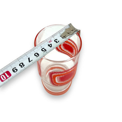 Red orange square pattern single glass