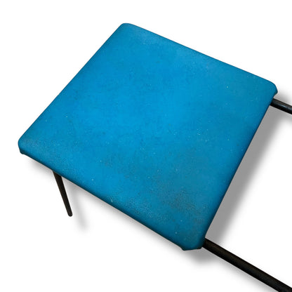 Telephone Table with Blue Vinyl Seat & Laminate Top