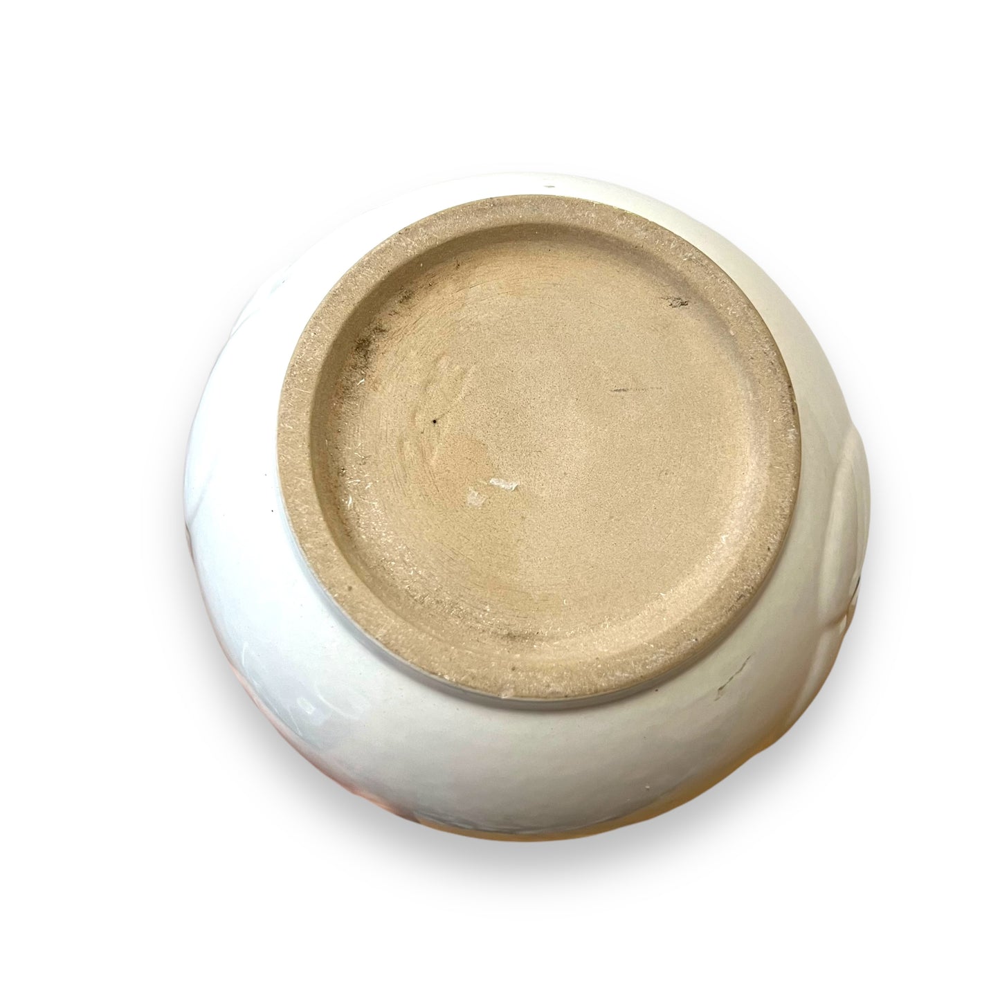 White Ceramic Plant Pot with Fluted Design