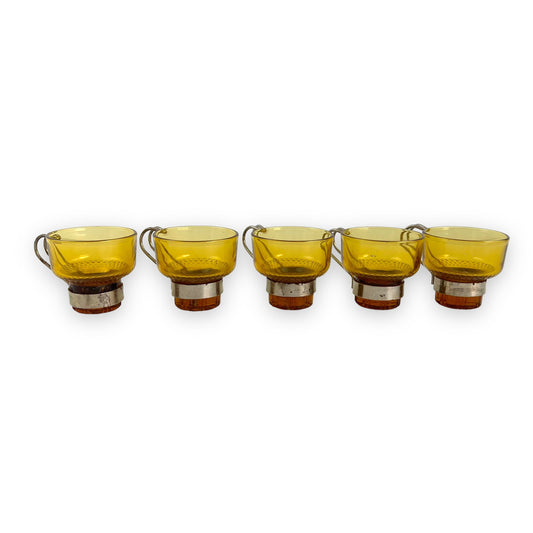 Amber Glass Espresso Cup Set of 5