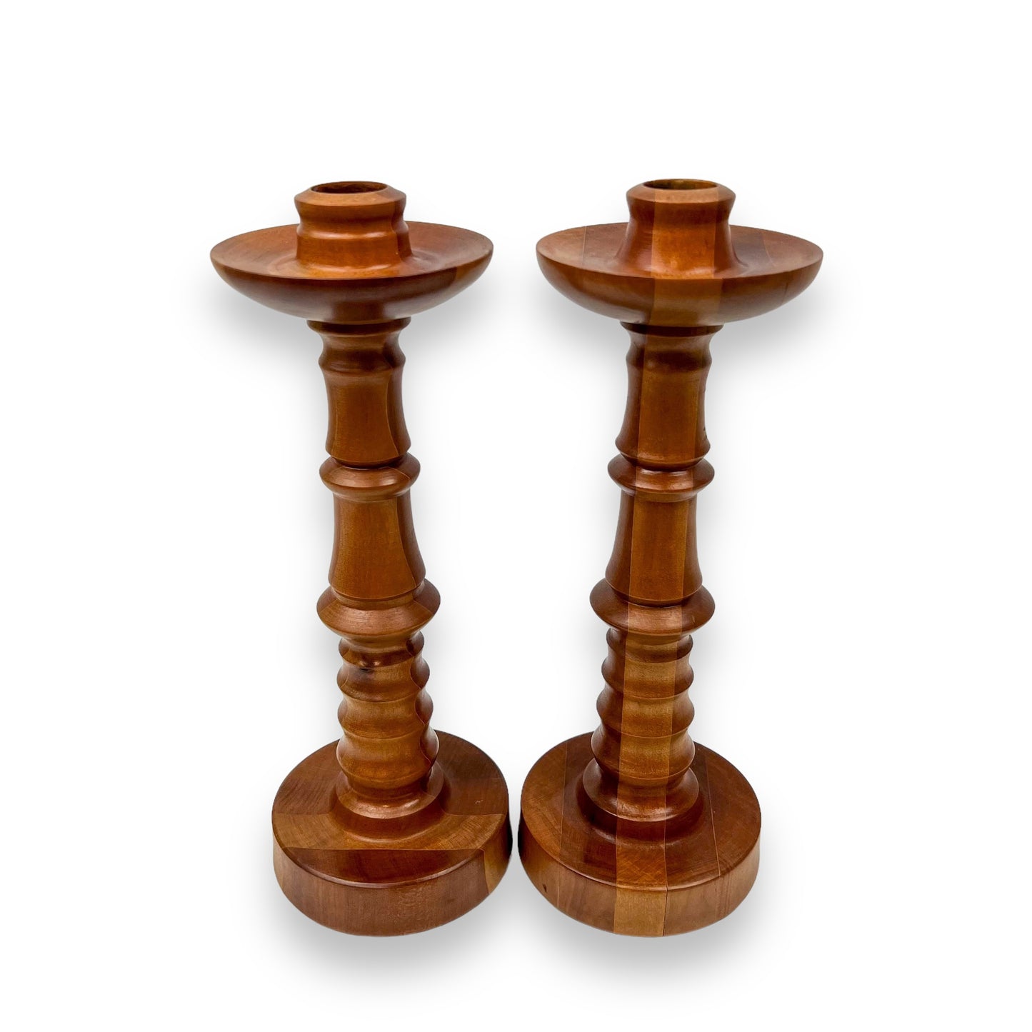 Pair of Wooden Candlestick Holders