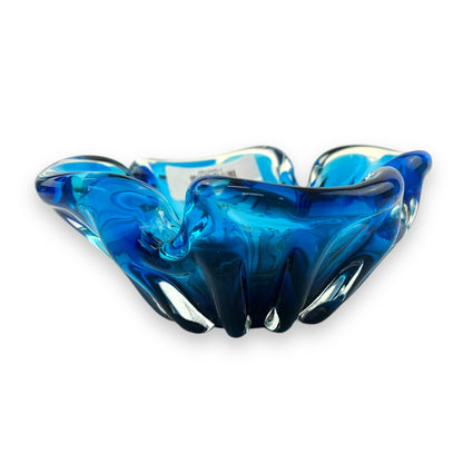 Blue Art Glass Dish