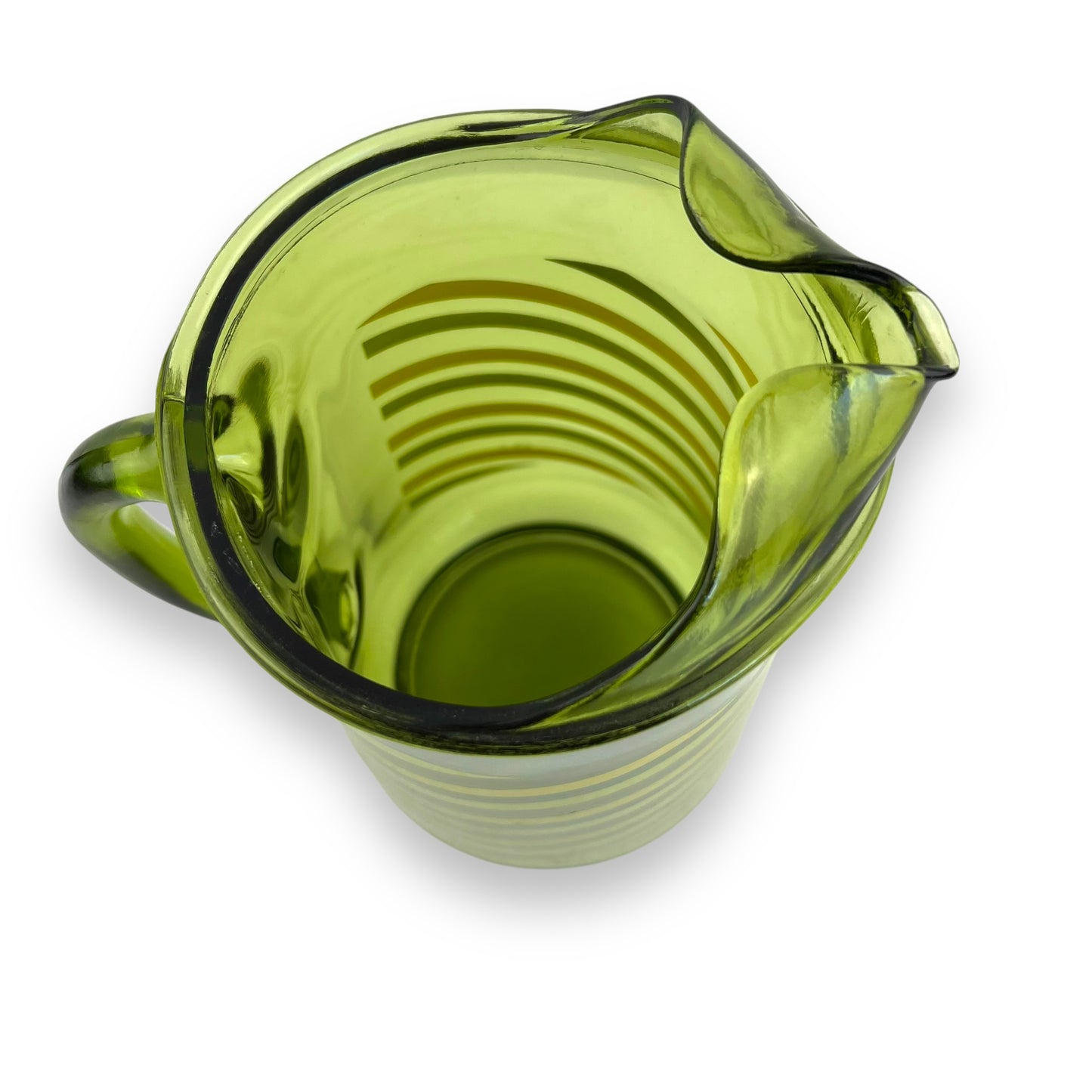 Green Glass Striped Jug