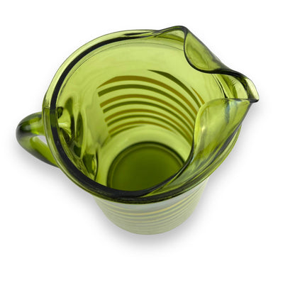 Green Glass Striped Jug