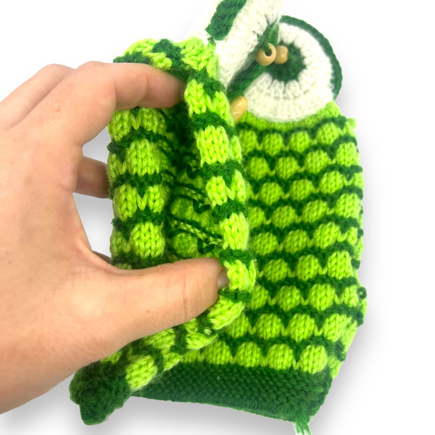 Green Owl Teapot Cozy Crochet Knitted Cover