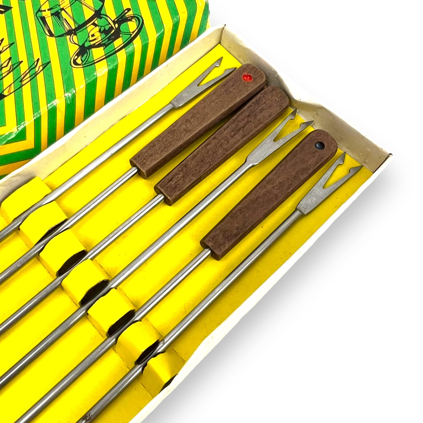 Retro 6 Piece Fondue Fork Set in Original Box