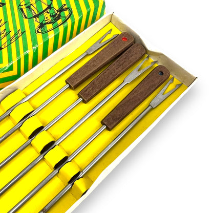 Retro 6 Piece Fondue Fork Set in Original Box
