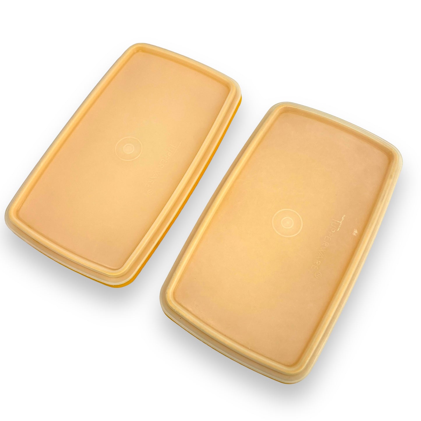 X2 Yellow Tupperware Storage Containers