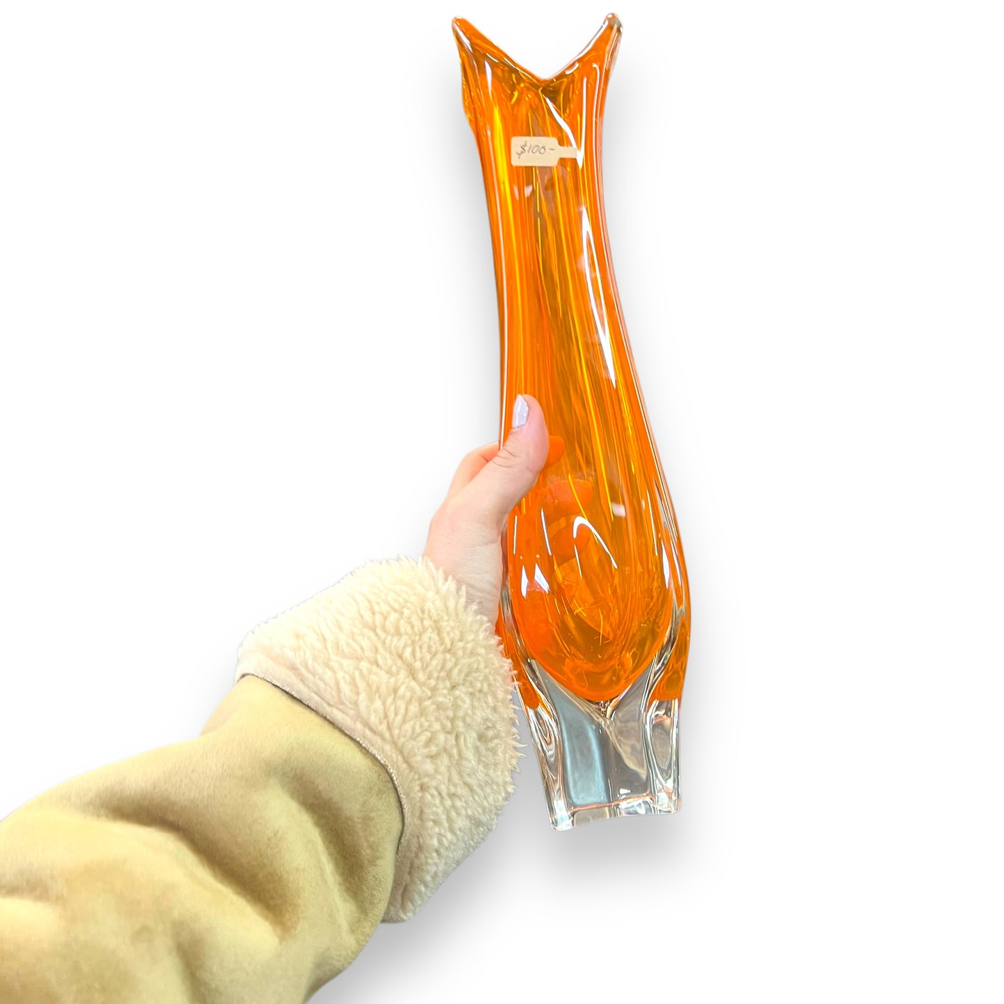 Orange Mid-Century Art Glass Vase