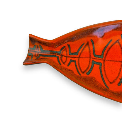 Orange fish plate - “318” Made in Italy