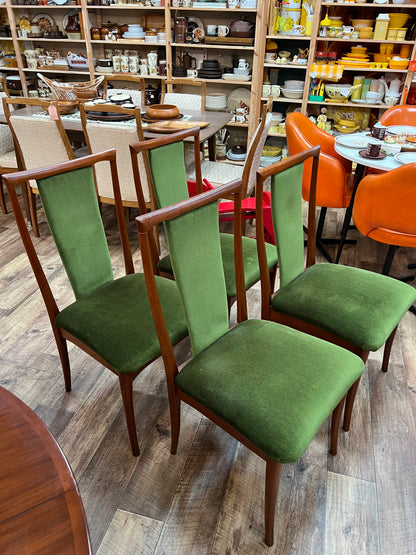 Set of 4 Parker Green Upholstered Dining Chairs