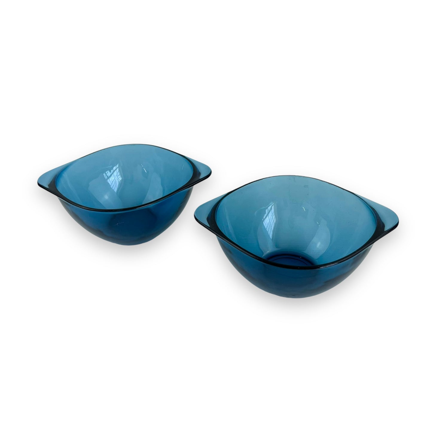 Vereco France Blue Glass Bowl set of 2