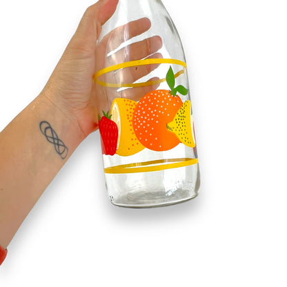Glass Fruit bottle yellow lid