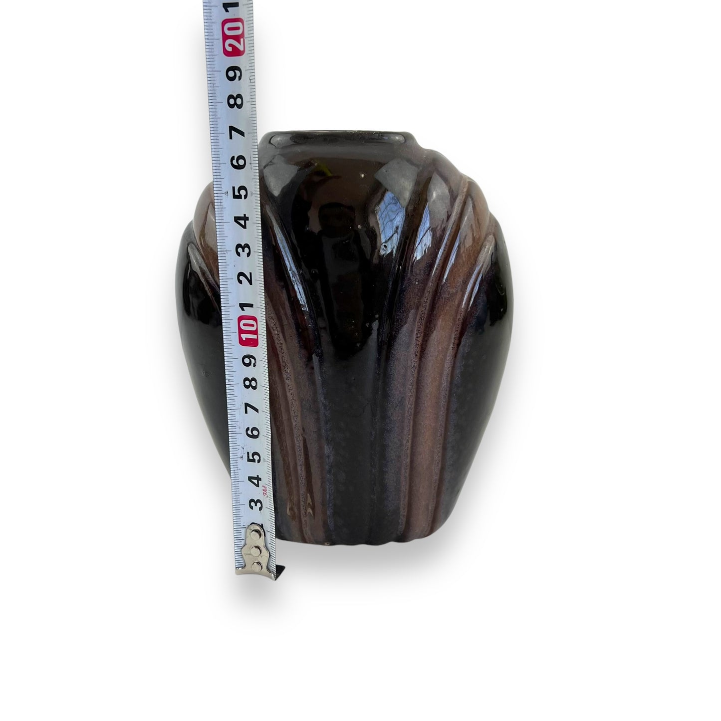 Black & Brown Pleated Vase
