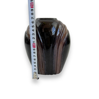 Black & Brown Pleated Vase
