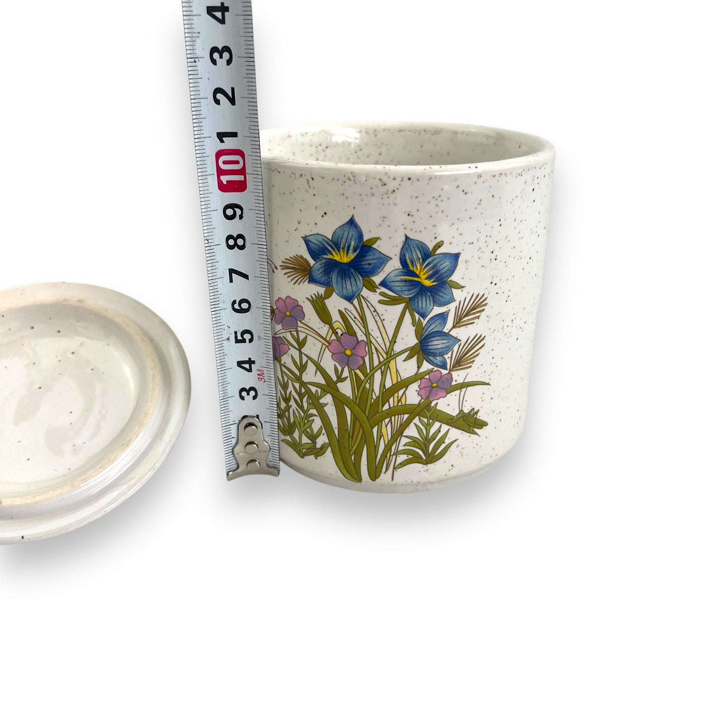 Blue and Purple Flower Canister with lid