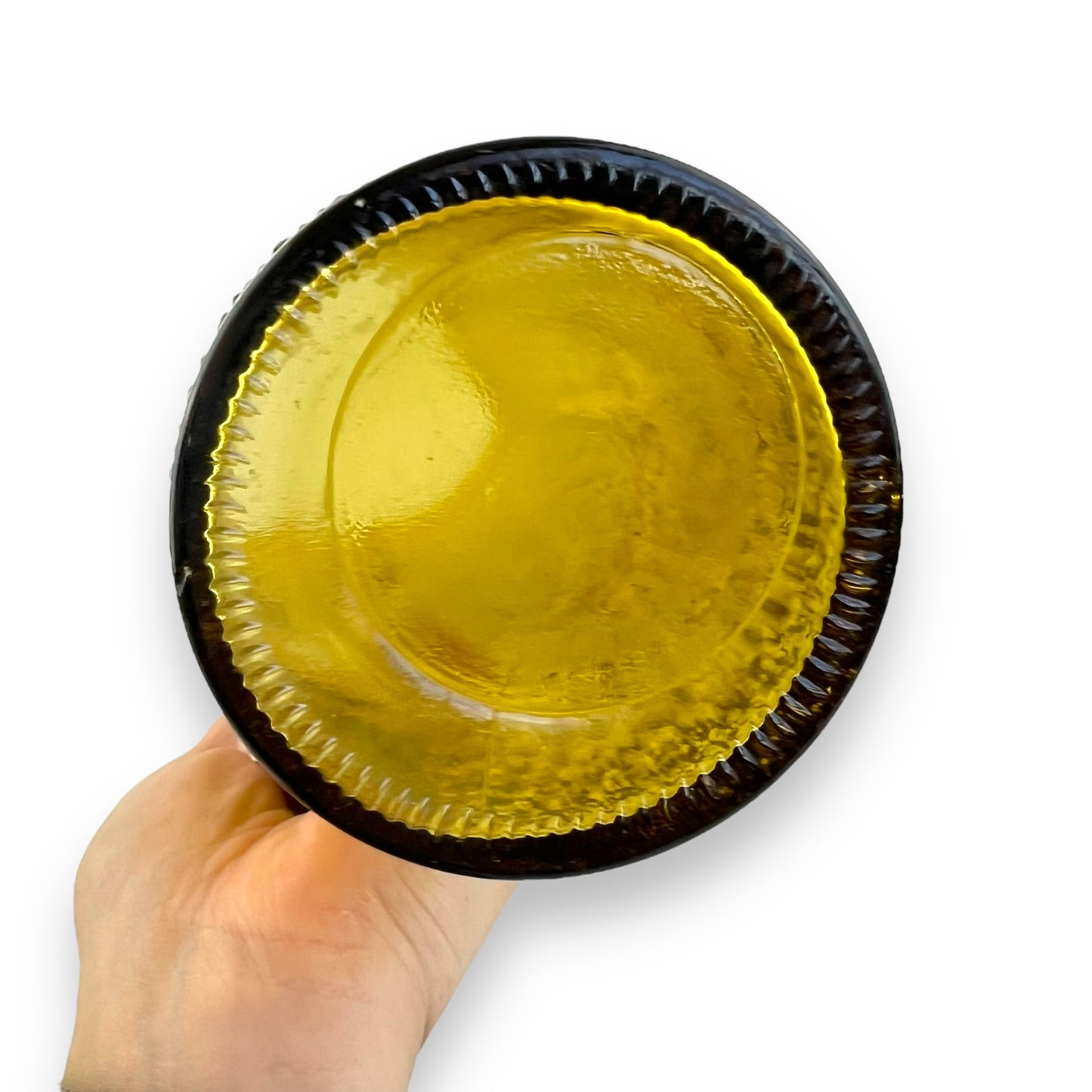 Crinkle Textured Amber Glass Jug
