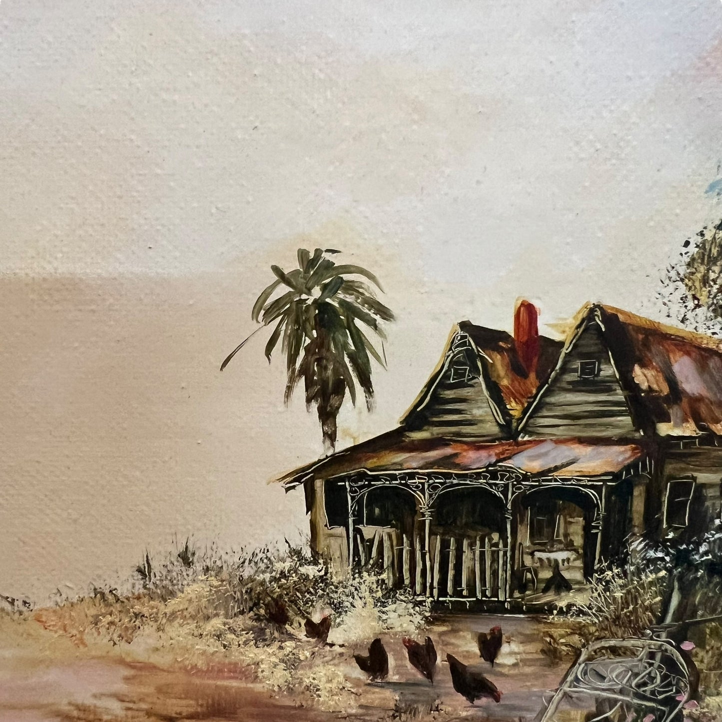 Gillian Bolwell Original Oil Painting – Abandoned Homestead Near Kyneton
