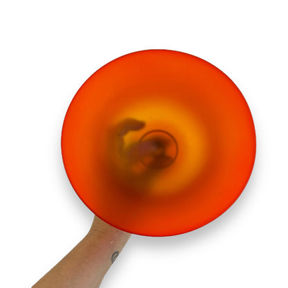 Orange Frosted Glass Footed Dish