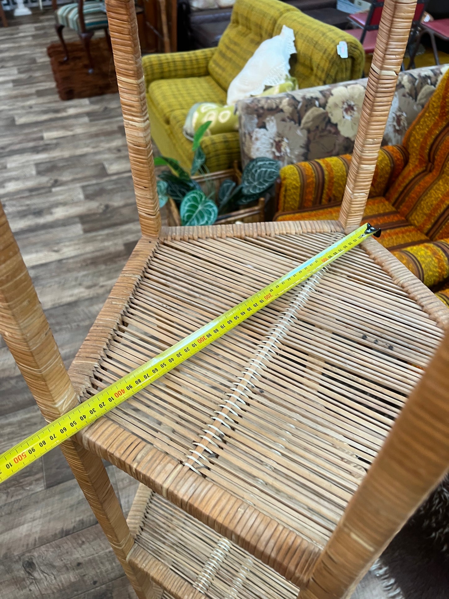 Cane & Rattan Pentagon Corner Shelf – 4 Tier Display Stand