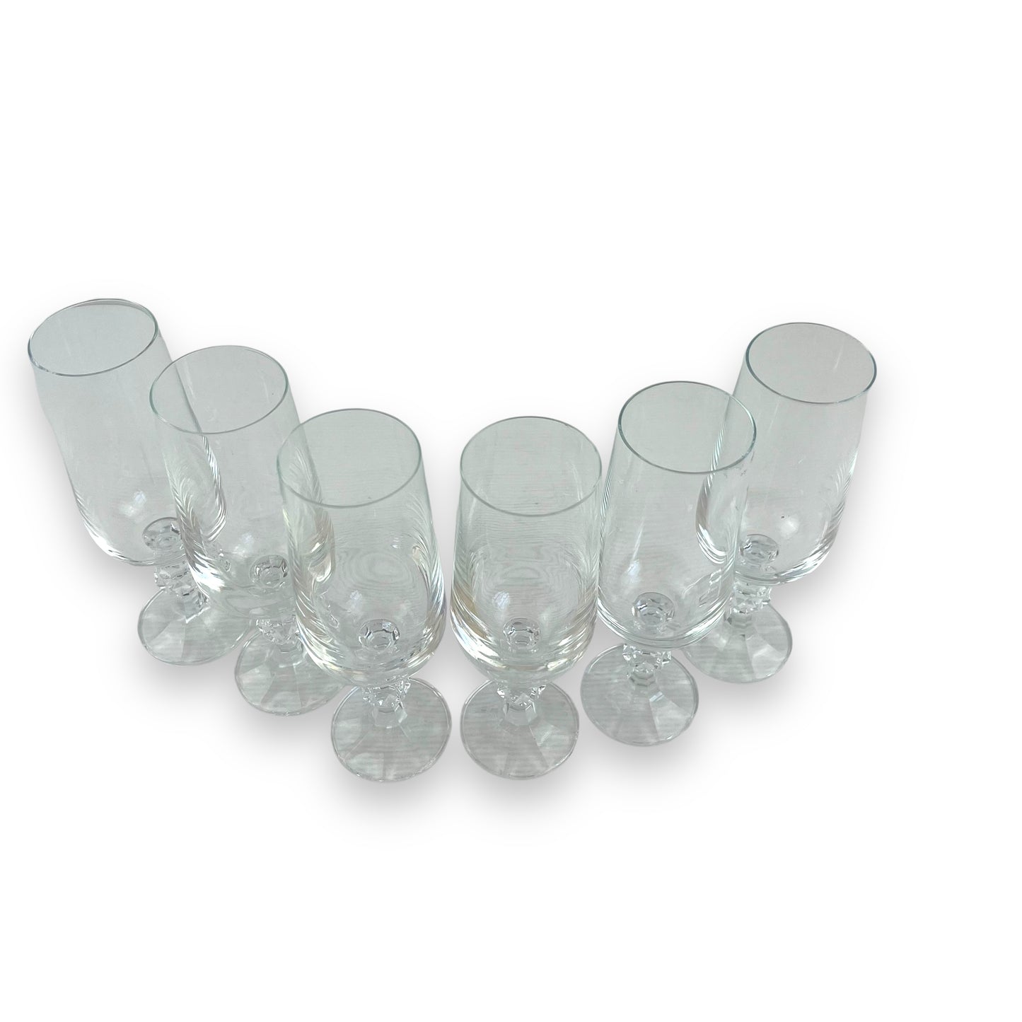 Bohemia Crystal Claudia Champagne Flutes Crystal Glasses Made in Czechoslovakia