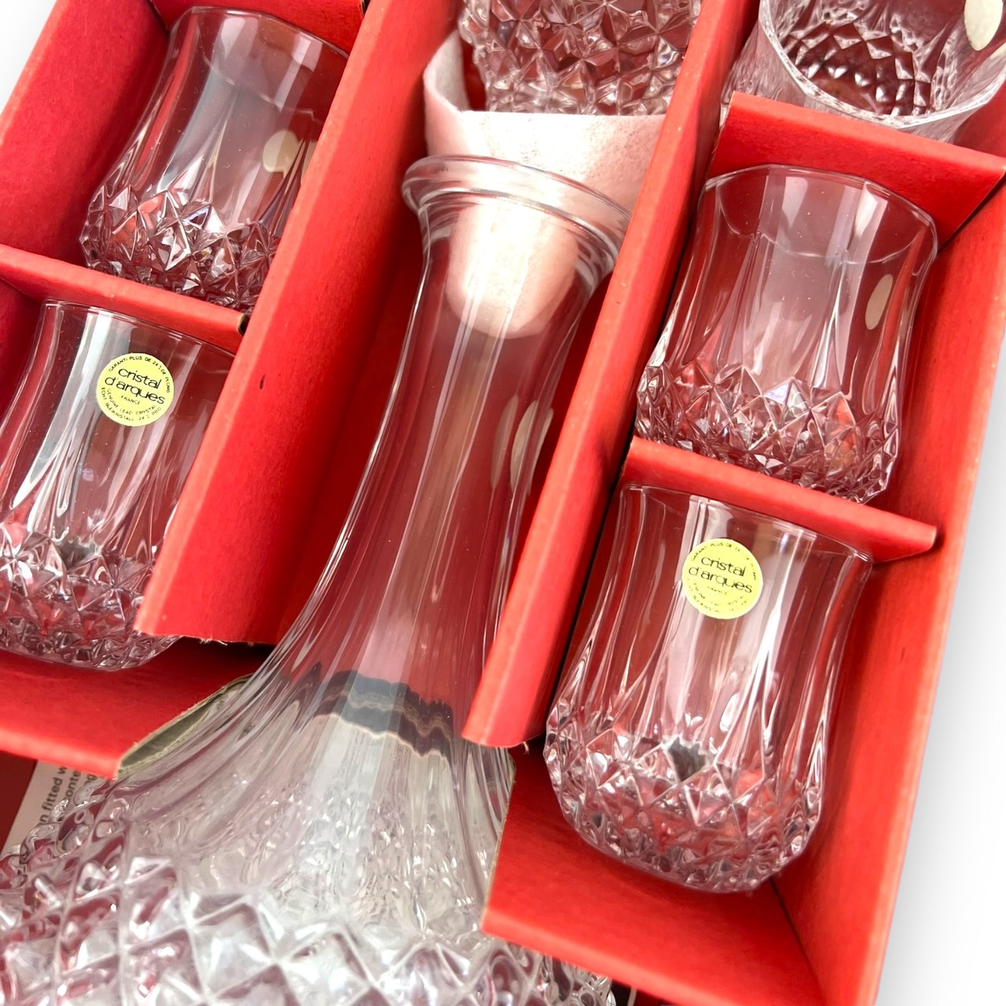 Cristal d’Arques Cordial 7-Piece Decanter & Glass Set - Original Box NEW UNUSED