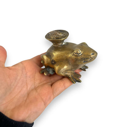 Brass Frog Candle Holder