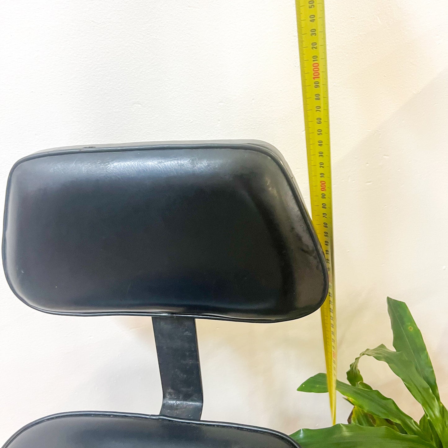 Black Vinyl Steel Leg Stool