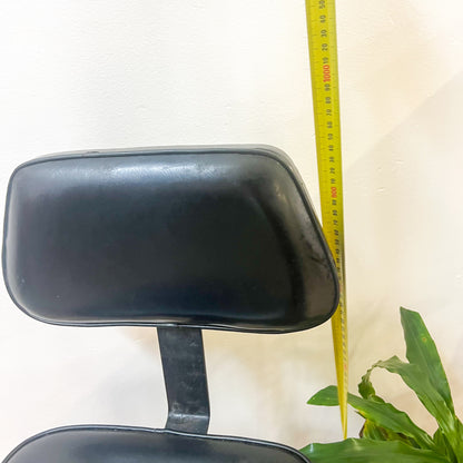 Black Vinyl Steel Leg Stool