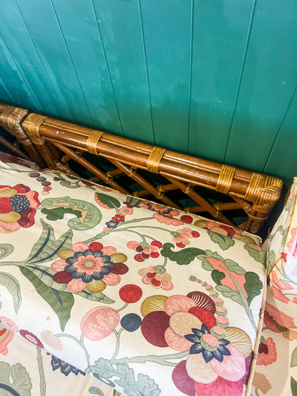 Cane 4 Piece Modular Lounge Floral Cushions