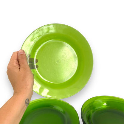 Durax France Green Glass 4 Person Dinner Set