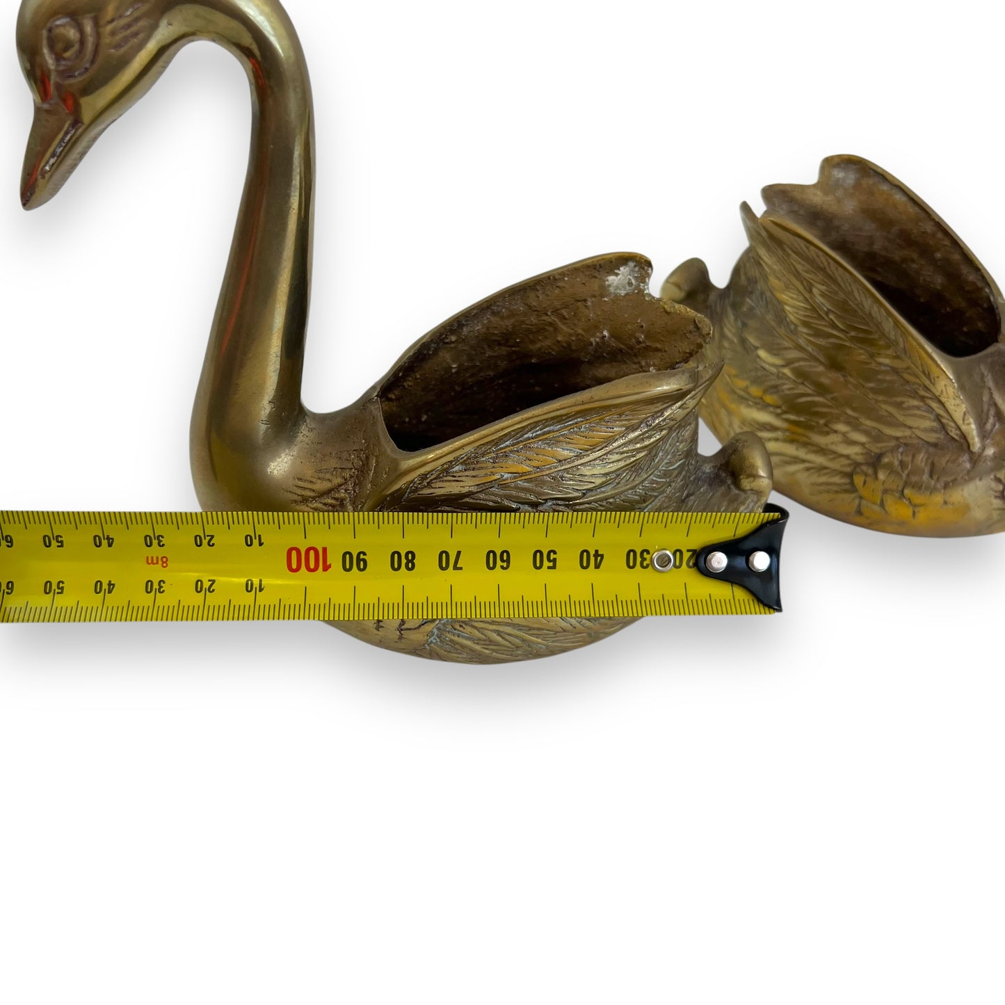 Brass Swan small planter