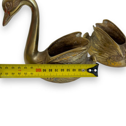 Brass Swan small planter