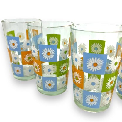 Daisy Check Print Glass Set of 6