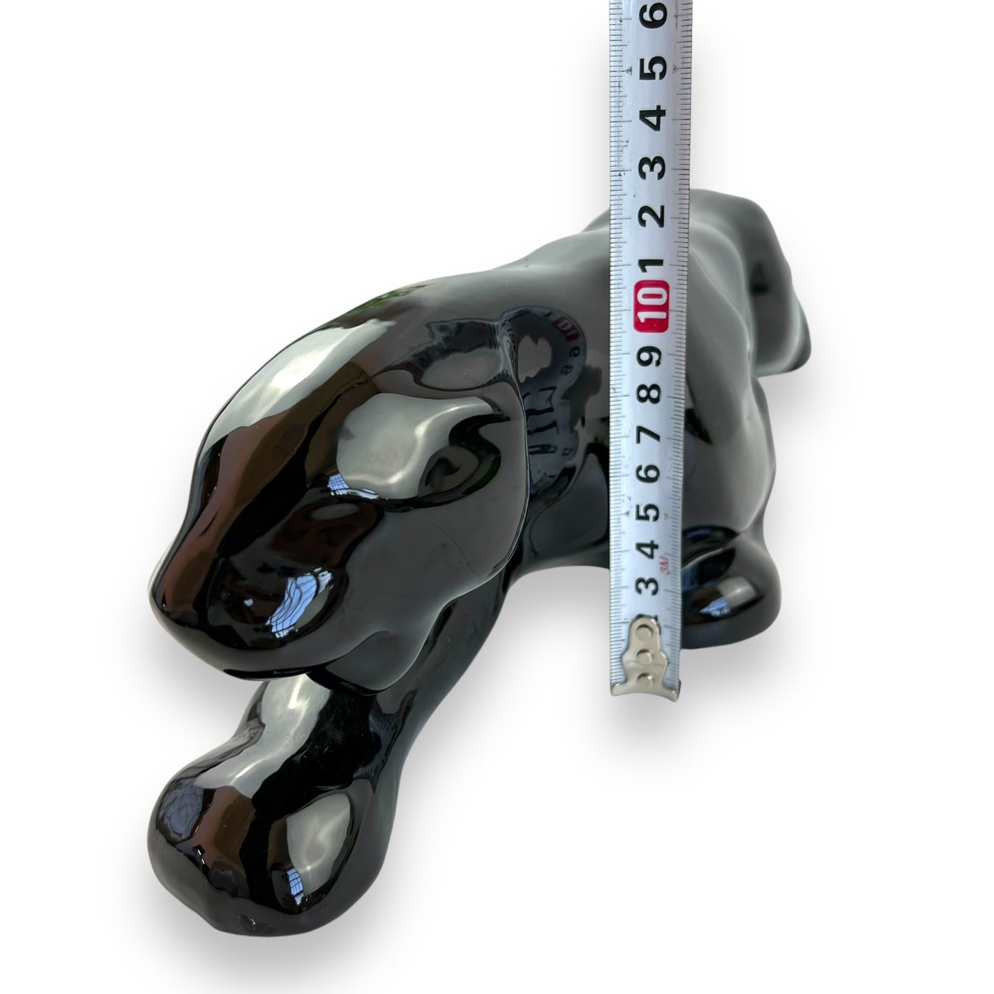 Black Stalking Panther Ceramic Sculpture