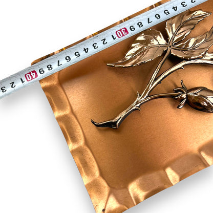 Copper rose 3D metal art