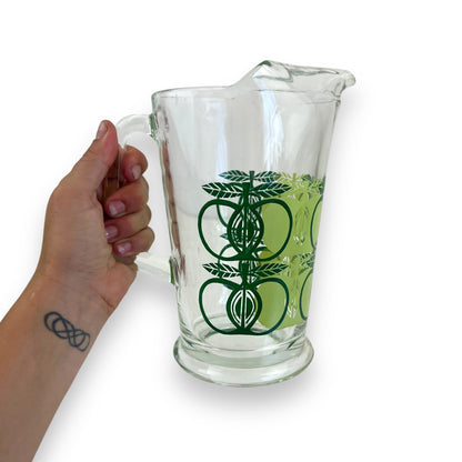 Green Apple Pattern Glass Jug