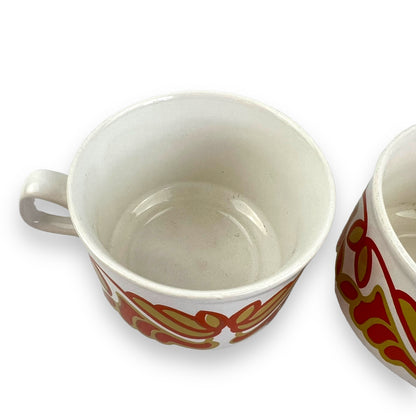 Staffordshire White Orange Teacup set
