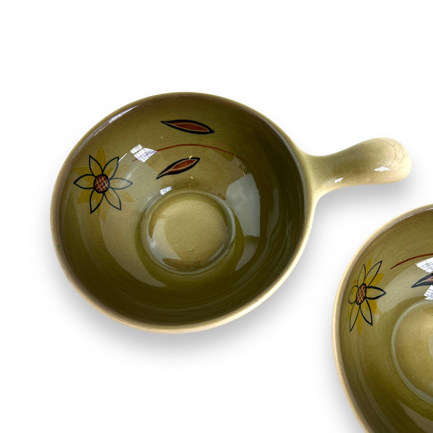 Terra Ceramics Ramekin Set of 2 with flower Handpainted design