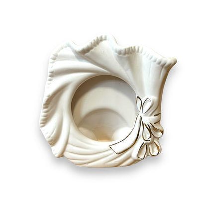Italian Ceramic Picture Frame by RM Dorosa - White with Gold Accents
