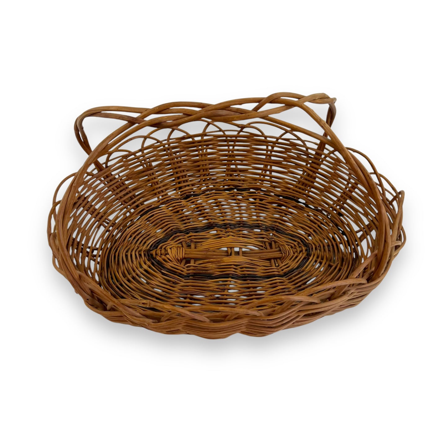 Wicker Basket with Handle – Handwoven Rustic Farmhouse Decor